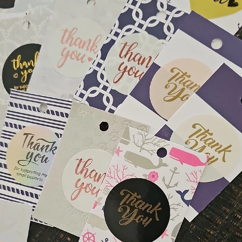 40 Assorted Cardstock Thank You Gift Tags Nautical Theme Party Favors
